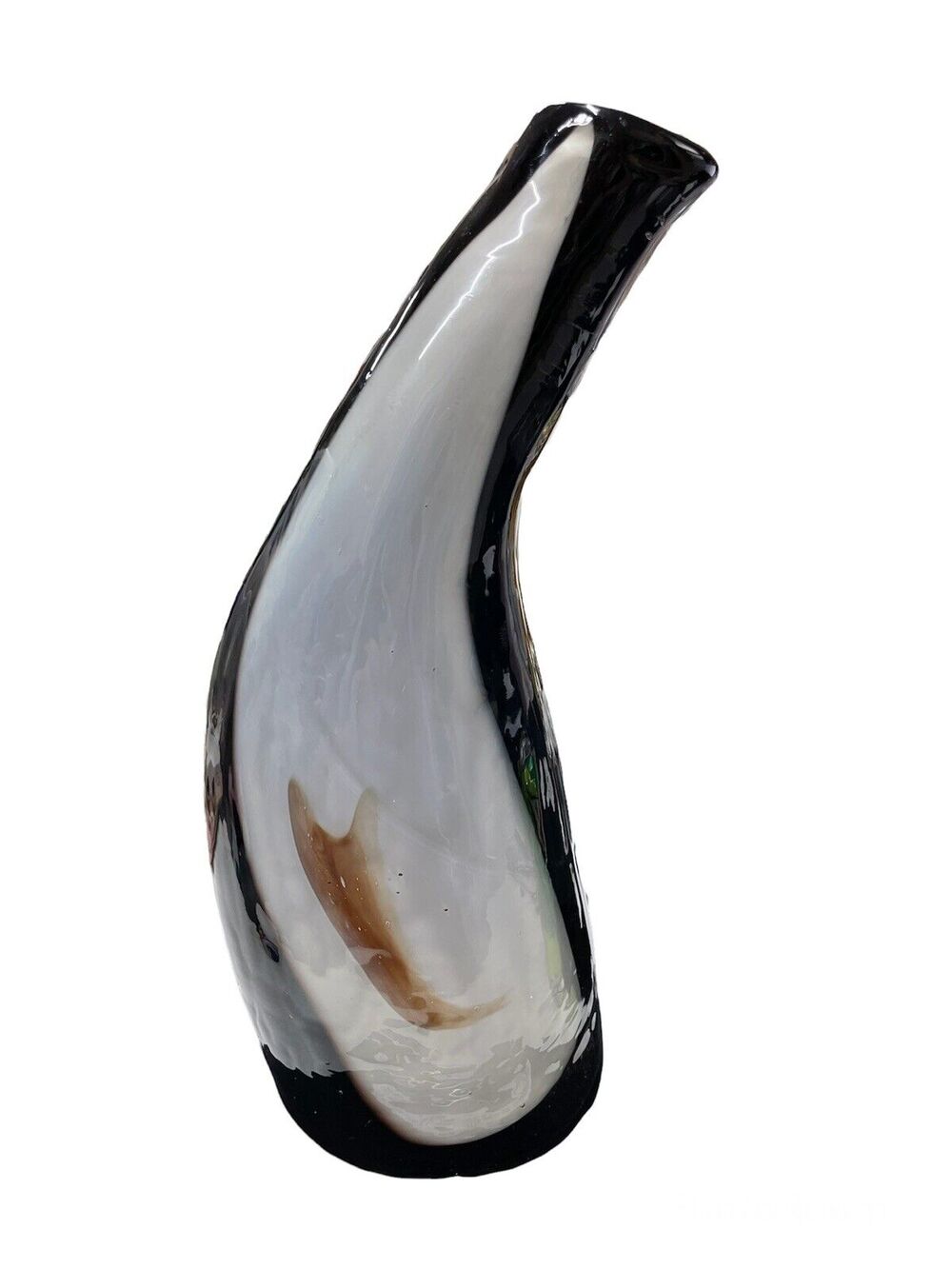 Vintage Art Glass Hand Blown black and white Decanter Rare ￼  ODDITY Wine Bar